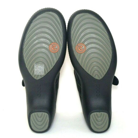 Ecco Mary Jane clogs black size 40 nubuck suede upper 2" heel 431926 - Picture 6 of 8